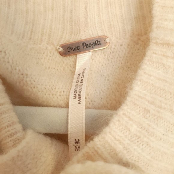 Free People Cascade Cardigan Wool/Alpaca Blend Cream Size M - Picture 3 of 12